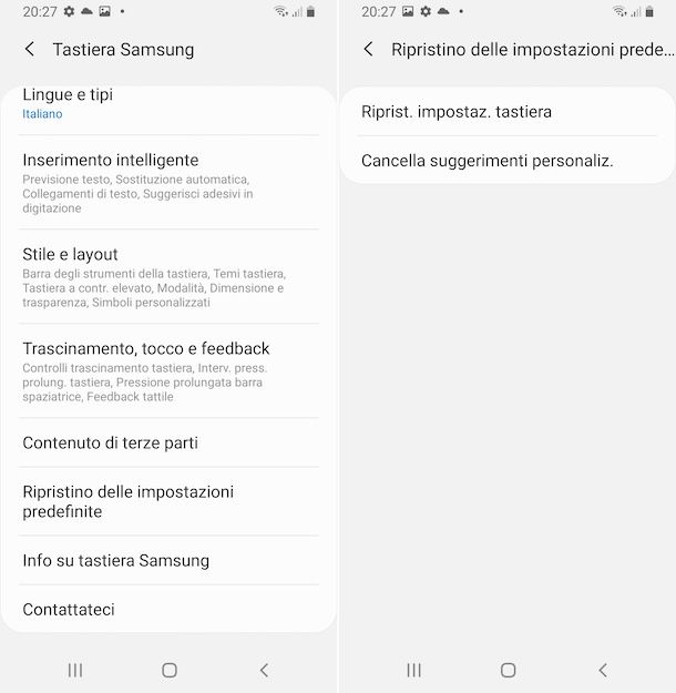 Impostazioni tastiera Samsung