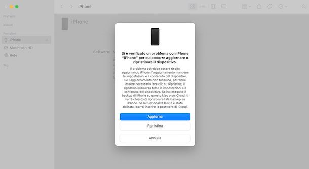 riavvio iPhone bloccato