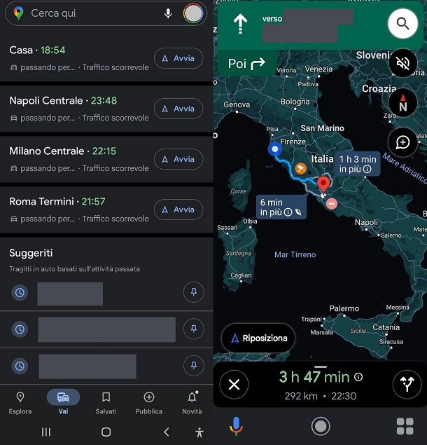 Come salvare percorso Google Maps