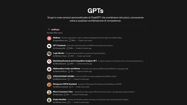 Altri plugin e GPT per ChatGPT