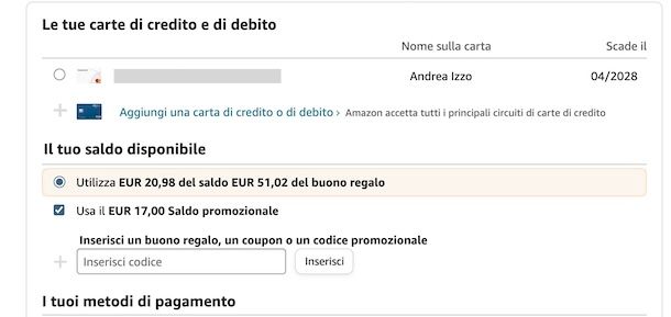 Codice promozionale Amazon