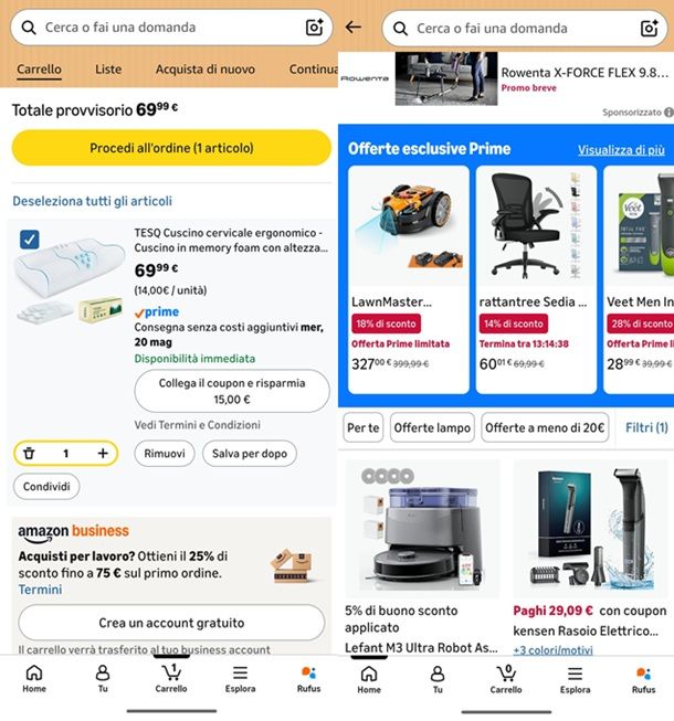 App Amazon smartphone e tablet coupon