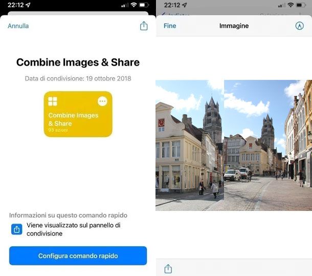 Comando rapido Combine Image & Share