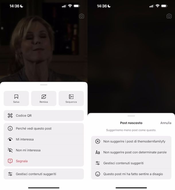 Silenziare Instagram Reels