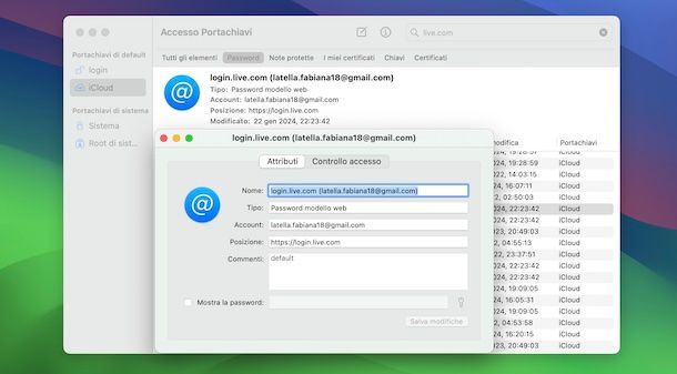 Accesso Portachiavi macOS