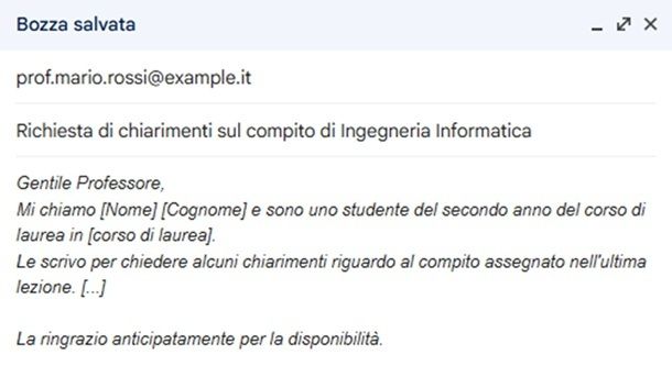 Conclusione email formale