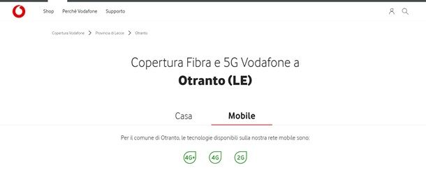 vodafone verifica copertura