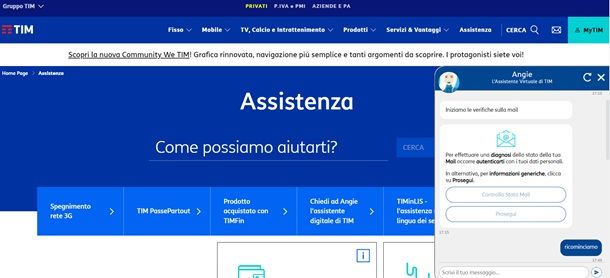 Angie assistente digitale di TIM