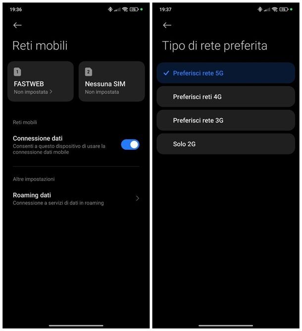 Come faccio a sapere se la mia SIM è 5G: Android