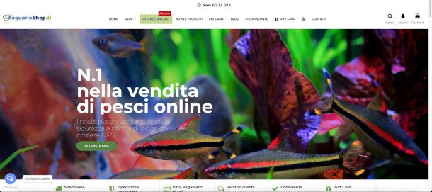 home page sito Acquarioshop