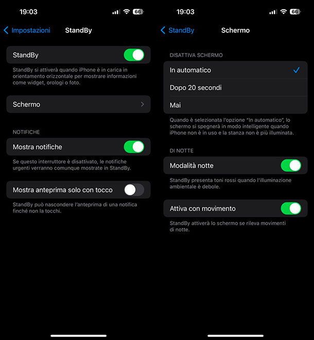 Impostazioni iOS