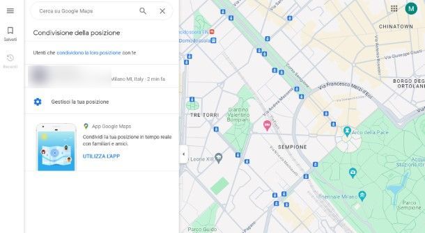 Vedere la posizione di una persona con Google Maps