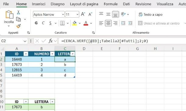 Unire due file Excel con CERCA.VERT
