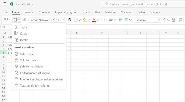 Come unire due file Excel online