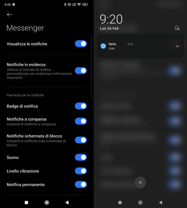 Facebook Messenger Notifiche Android