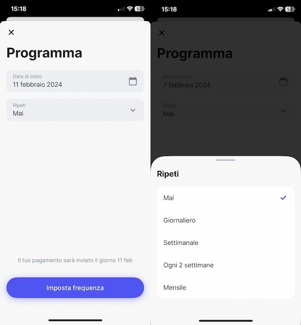 Programmare un bonifico con Revolut