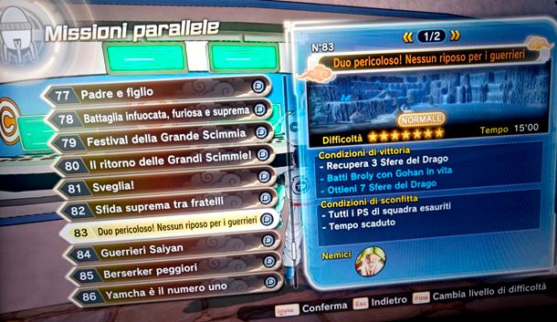 Duo Missione parallela 83 Dragon Ball Xenoverse 2 Livello veloce