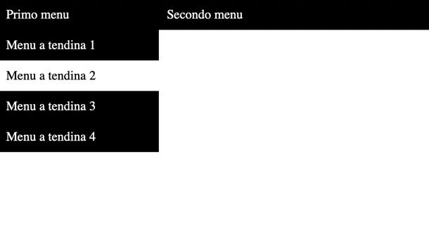 Menu a tendina su HTML