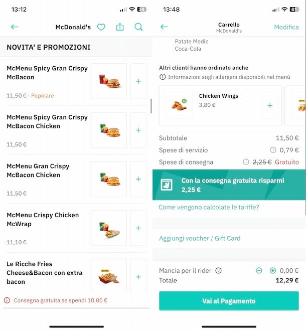 McDonald's su Deliveroo