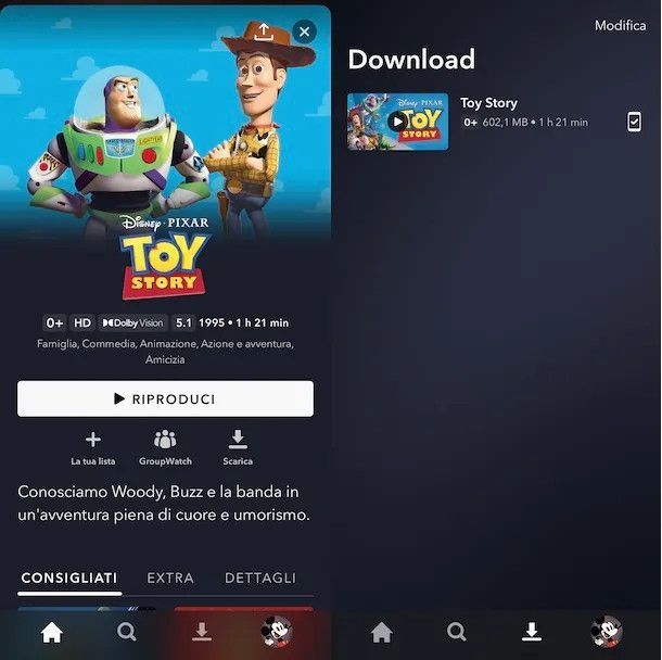 schermate app Disney+