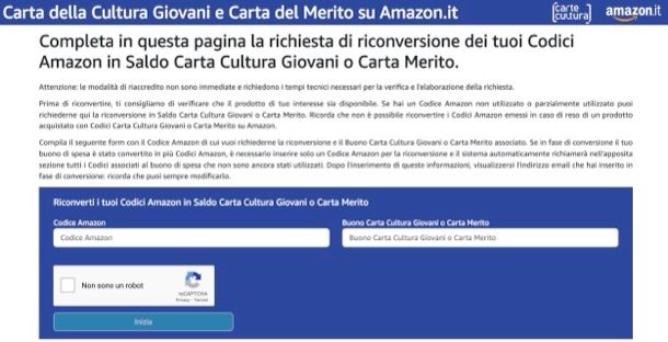 Riconvertire buoni Amazon in buono Carta Cultura Giovani