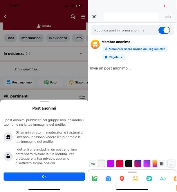 Come fare post anonimo su Facebook da smartphone e tablet