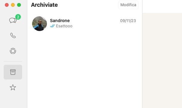 whatsapp chat archiviate mac