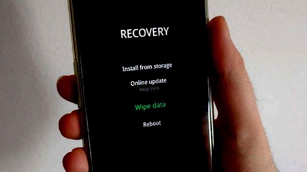 Wipe data opzione ripristino recovery OPPO