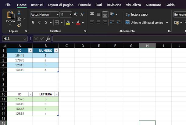 Unire file Excel con CERCA.VERT e colonna in comune