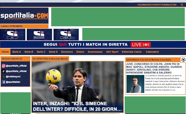 home page sito Sportitalia