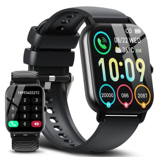 Acquista LIGE Smartwatch rotondo ad alta definizione Bluetooth Chiamata  Rilevamento della salute Bracciale sportivo impermeabile Smartwatch da uomo  adatto per Android IOS