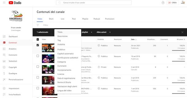Editare video su YouTube