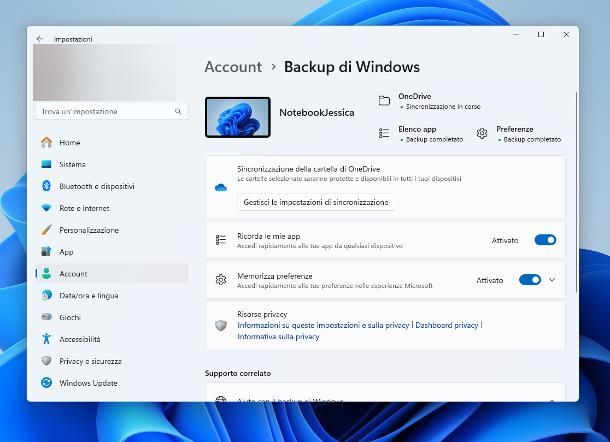 Come fare backup PC Windows 11 in cloud
