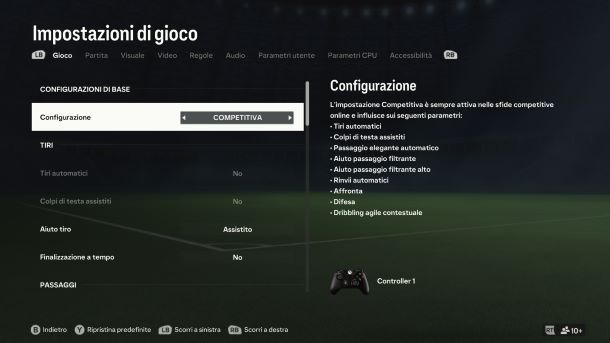 Migliori impostazioni FC gioco