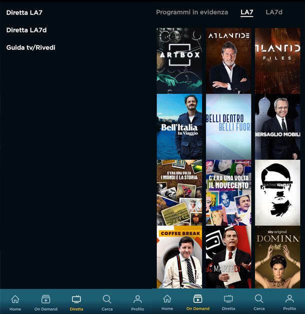 App streaming LA7