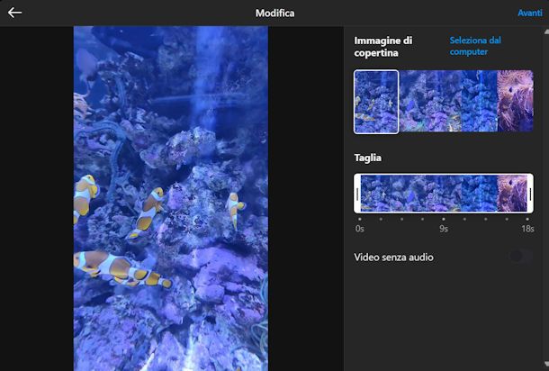 Tagliare video Instagram da PC