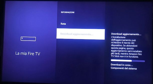 Scaricare aggiornamento Fire Stick