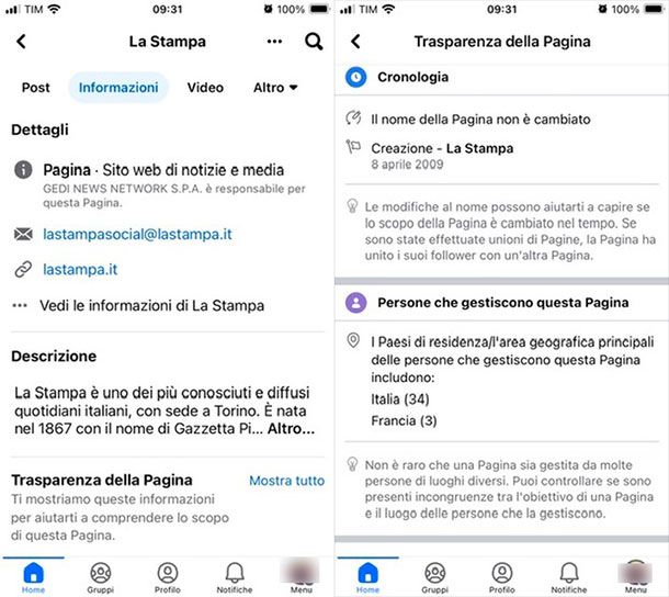 Come vedere amministratori Pagina Facebook di cui non fai parte_smartphone