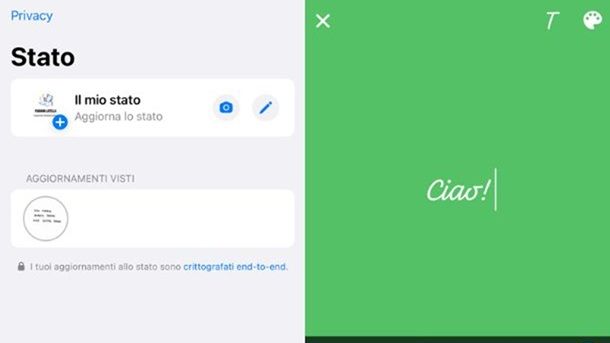 Contenuti assenti nello Stato WhatsApp