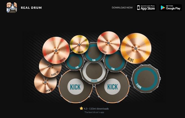 interfaccia Web Real Drum online