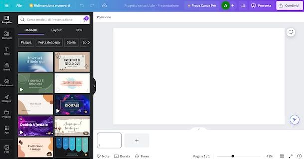 Modelli presentazione Canva
