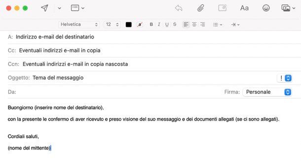 Mail di presa visione