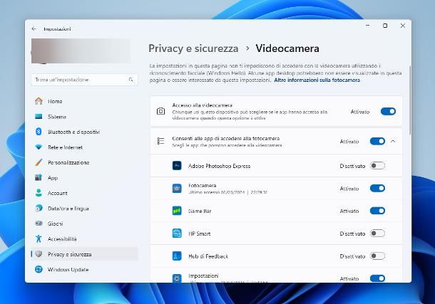 Come attivare la webcam del PC Windows 11