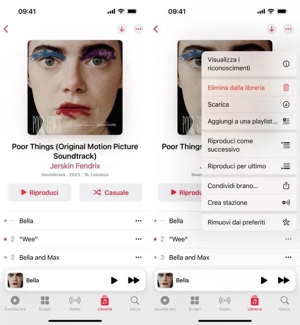 schermate app Musica servizio Apple Music