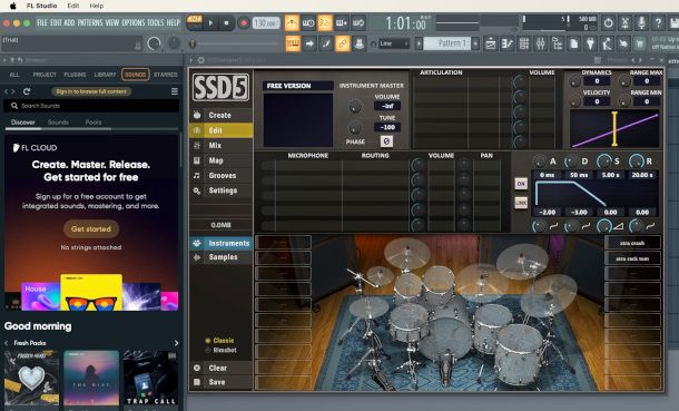 interfaccia plugin Steven Slate Drummer su FL Studio