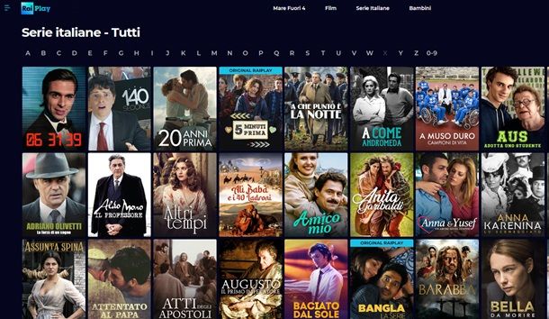 Le serie TV del sito RaiPlay