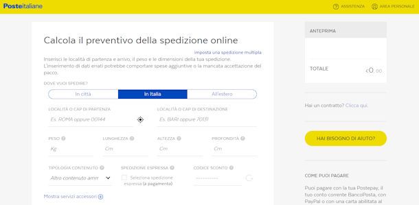 Come spedire con corriere SDA tramite Poste Italiane