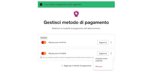 Eliminare carta su Netflix