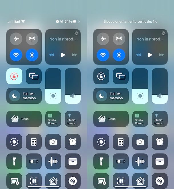 Blocco orientamento verticale su iPhone
