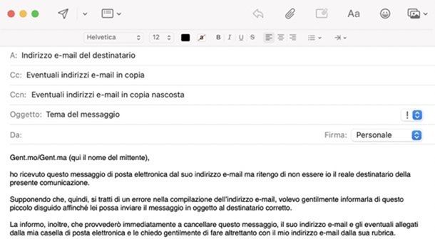 Come rispondere a una mail ricevuta per errore